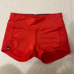 Women’s Oiselle red spandex shorts